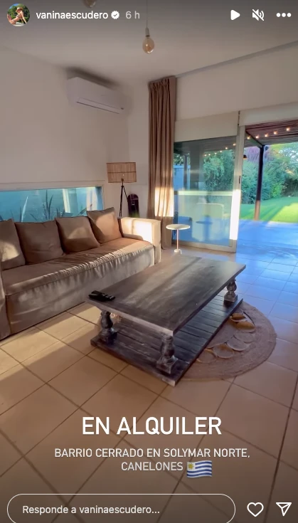 El departamento que alquila Vanina Escudero en Uruguay