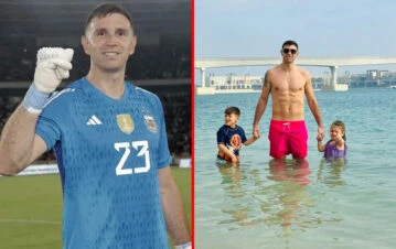 El álbum de fotos del día de playa que pasó el Dibu Martínez junto a su familia