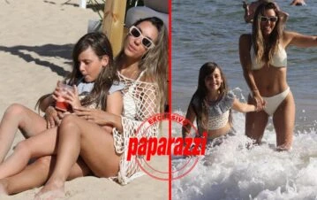 Las divertidas vacaciones de Floppy Tesouro y su hija en Punta del Este: mucha playa y jugando en el mar