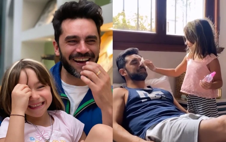 gonzalo heredia jugando con su hija alfonsina.