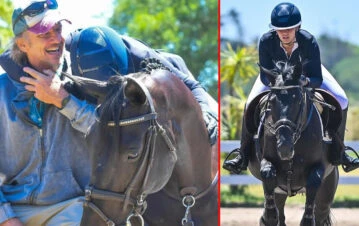 ¡Genia! India, la hija mayor de Facundo Arana, ganó una copa en equitación y provocó un festejo familiar