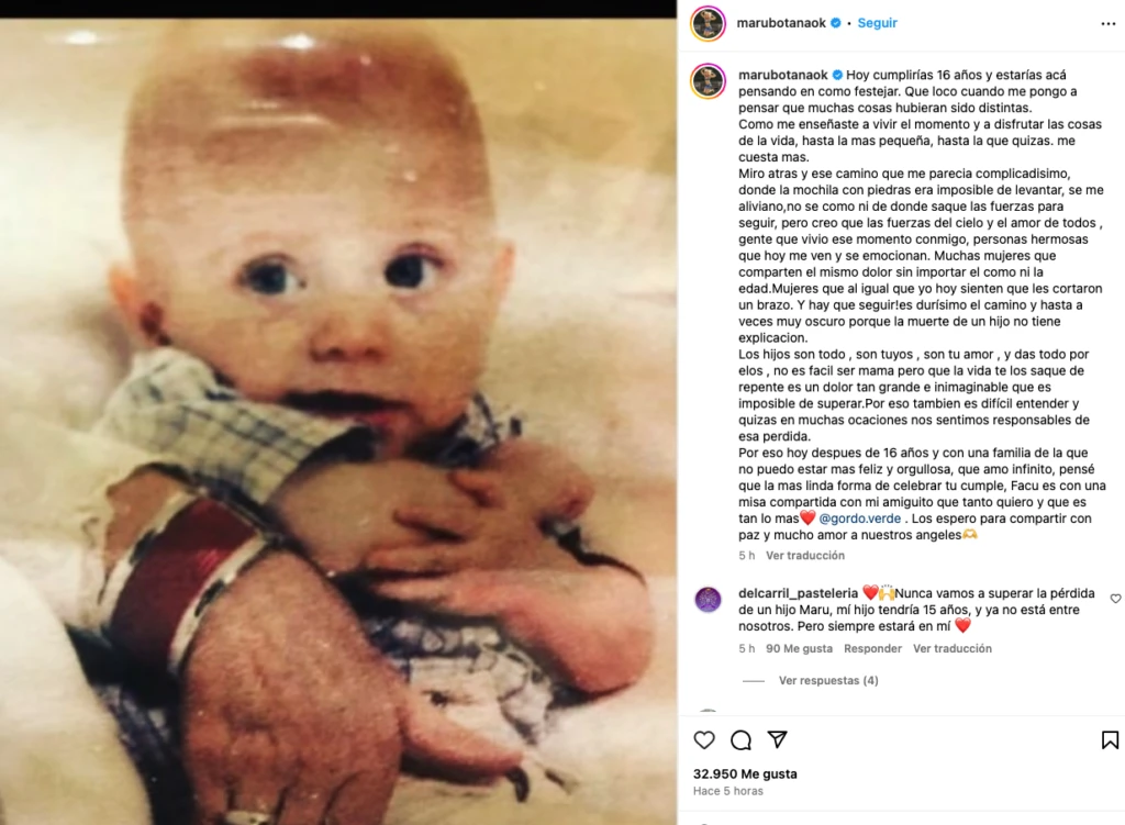 El recuerdo de Maru Botana a su hijo