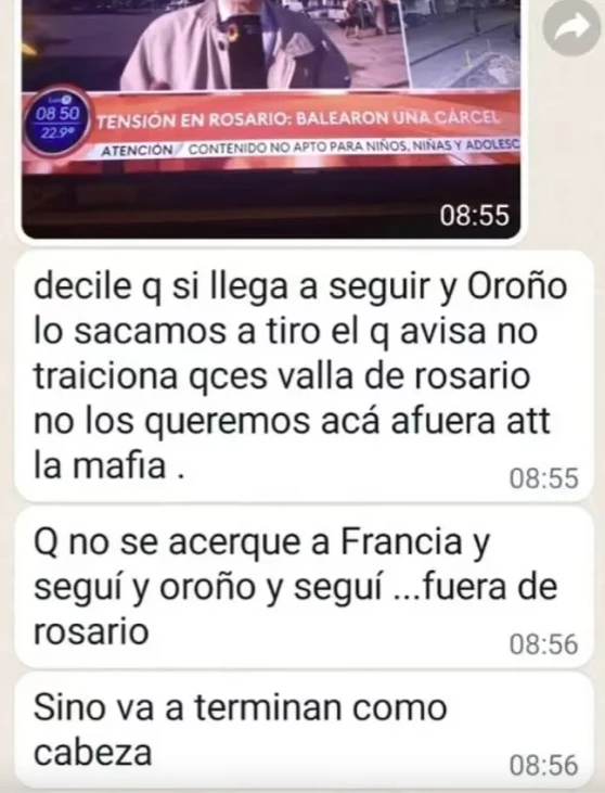 TERRORIFICO: LAS AMENAZAS QUE RECIBIO NELSON CASTRO EN ROSARIO.