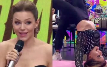 Evangelina Anderson sorprendió en Los 8 escalones con un estiramiento “al límite” con su personal trainer: "Qué facha"