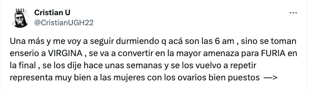 Cristian U la da por ganadora a Virgina en Gran Hermano