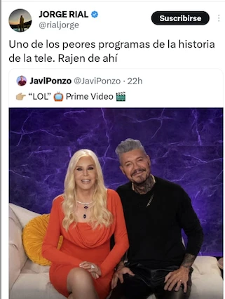 LA OPINION DE JORGE RIAL QUE SACO DE QUICIO A TINELLI Y A SUSANA.