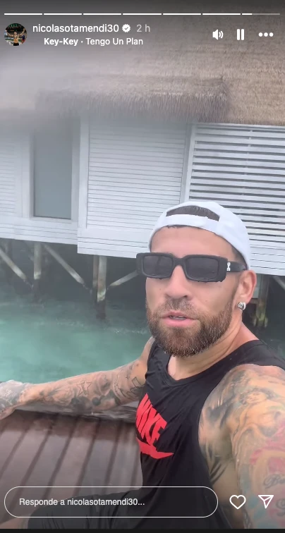 Las vacaciones de Nicolás Otamendi