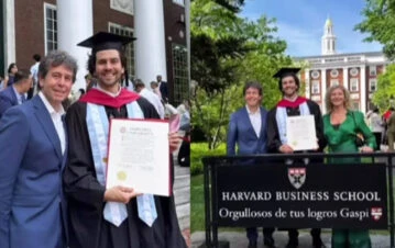 La alegría de Ariel Rodríguez Palacios porque uno de sus hijos se recibió en Harvard