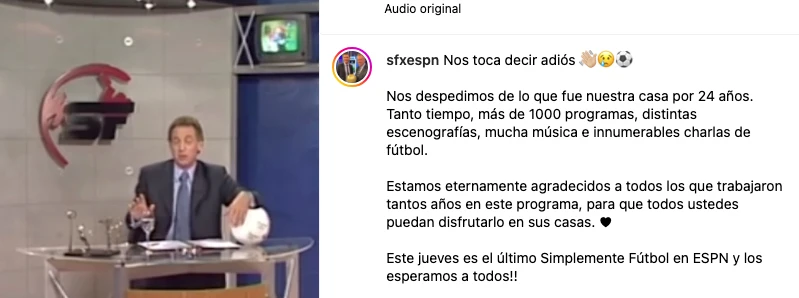 ASI ANUNCIO SIMPLEMENTE FUTBOL QUE DEJA DE SALIR AL AIRE EN ESPN