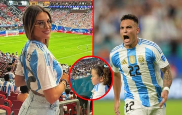 Así festejó Lautaro Martínez con su mujer y sus hijos el triunfo de Argentina