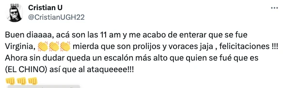 CRISTIAN U QUIERE IR POR EL CHINO.