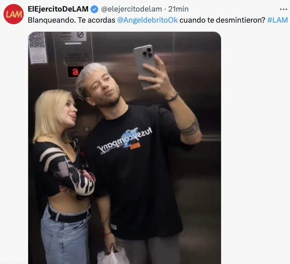 LA CUENTA DE LAM CONFIRMO EL ROMANCE DE COTI Y NACHO A PARTIR DE ESTA FOTO INTIMISTA QUE SUBIO EL