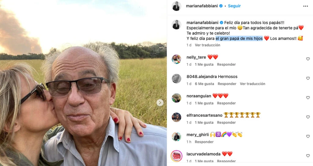 EL POSTEO DE MARIANA FABBIANI POR EL DIA DEL PADRE EN EL QUE LLAMO "EL PADRE DE MIS HIJOS" A CHIAHDE. DE ESA FORMA MULTIPLICO LAS VERSIONES DE CRISIS.