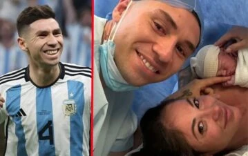 Gonzalo Montiel se convirtió en papá por primera vez: las fotos del particular festejo