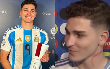 Qué era la tremenda y extraña "marca" que tenía Julián Alvarez en el cuello en el partido de Argentina: "La novia lo..."