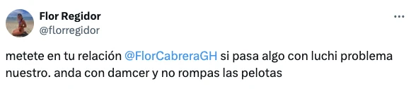 EL TREMENDO DESCARGO DE FLOR REGIDOR CONTRA SU TOCAYA FLORENCIA CABRERA. Y BUENO, LA DEJARON PICANDO: FLOR DE ESCANDALO.