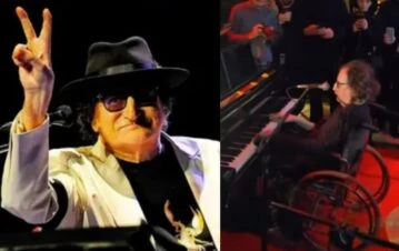 ¡Pura emoción! Charly García apareció de sorpresa y brindó un mini-show