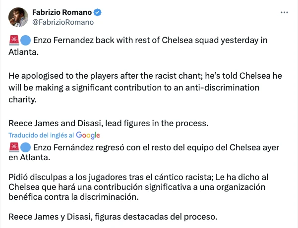 Qué pasó entre Enzo Fernández y sus compañeros