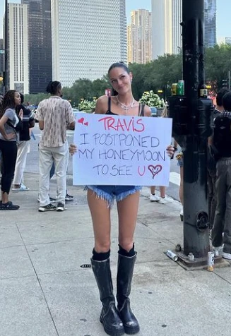 Oriana Sabatini en Estados Unidos viendo a su banda favorita