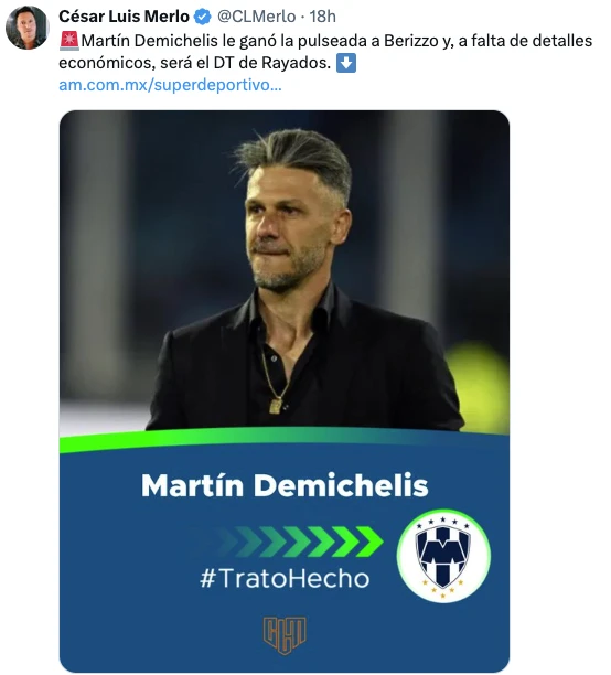 Martín Demichelis nuevo DT de Monterrey