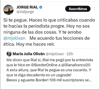 LA FUERTE RESPUESTA DE RIAL A OLIVAN. ¡GUERRA DE PERIODISTAS!