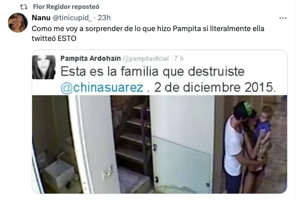 Flor Regidor y su mensaje a Pampita en redes