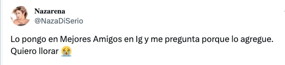 MIREN LO QUE LE PASO A NAZA DE SERIO. ¿COMO SE DECIA HACE MUCHO MUCHO TIEMPO? LA SUERTE DE LAS FEAS, LAS LINDAS LA DESEAN