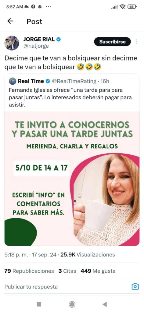 JORGE RIAL ACUSO FUERTE A FERNANDA IGLESIAS