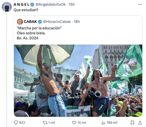 EL TUIT DE DE BRITO SUBIENDOSE A LA PUBLICACION DE CABAK QUE LA GENTE DESCRUBIO QUE ERA "FAKE".