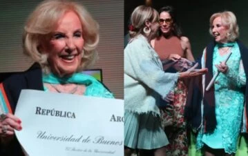 Aparecieron los bisnietos de Mirtha Legrand en el homenaje a la diva en la UBA: las fotos de Silvestre, Alí y Ámbar