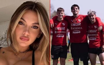 Salida romántica y besos: aparecieron nuevas imágenes de Sasha Ferro con jugadores de Independiente