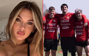 Salida romántica y besos: aparecieron nuevas imágenes de Sasha Ferro con jugadores de Independiente
