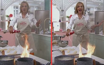 El video del terrible accidente de Eliana Guercio en Bake Off: fuego, corridas y gritos