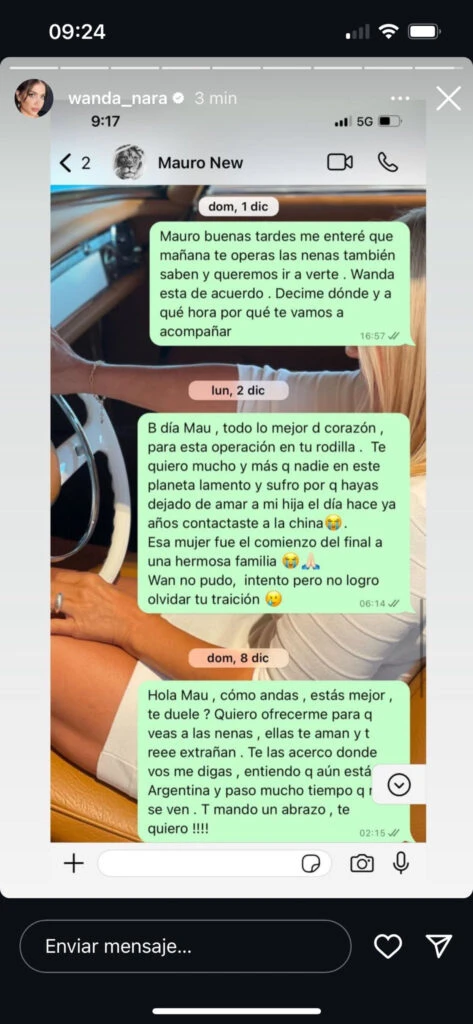 LOS CHATS QUE FILTRO WANDA DONDE SU MAMA CONTO LA VERDAD DE ICARDI Y LA CHINA