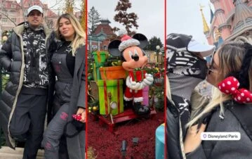 Las fotos de la escapada romántica de Wanda Nara y L-Gante por Euro Disney