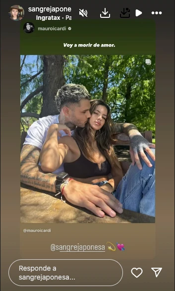 "VOY A MORIR DE AMOR" LE PUSO LA CHINA A ICARDI. ESTÁN A FULL.