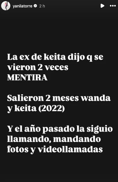 Yanina Latorre expuso a Keitá Baldé
