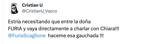 EL MENSAJE DE CRISTIAN U PARA FURIA