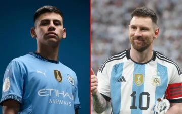 El Diablito Echeverri fue presentado en el Manchester City: el guiño a Lionel Messi en su camiseta