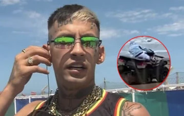 L-Gante volcó en un cuatriciclo y está internado de urgencia: el video del grave accidente