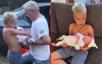 Marley compartió la tremenda reacción de Mirko al conocer a su hermanita Milenka