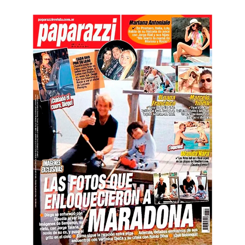Tapa exclusiva de Paparazzi que a la que hizo referencia Maradona con Luis Ventura