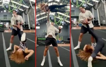 El video del tremendo accidente que sufrió Melody Luz, la ex de Caniggia, durante un ensayo