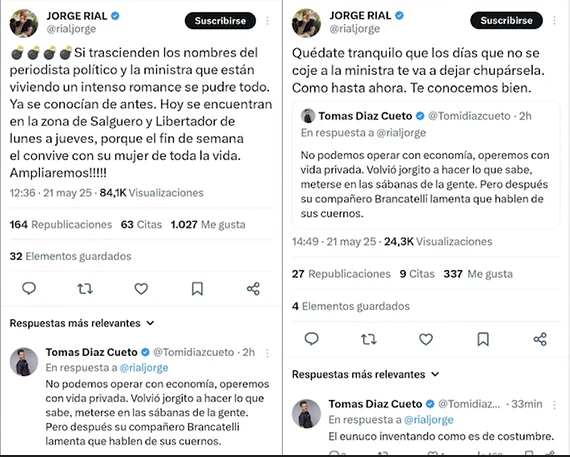 ADEMAS DE CONTAR EL EXPLOSIVO CHIMENTO, JORGE RIAL SE CRUZO CON EL PERIODISTA TOMAS DIAZ CUETO.PICANTE DOS X UNO METIO.