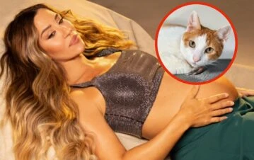 Jimena Barón compartió la particular actitud que tiene su gato desde que está embarazada