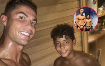 Cristiano Ronaldo mostró su físico a los 40 y sorprendió junto a su hijo: “De tal palo…"