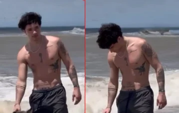 El video de Julián Serrano en una playa semidesnudo que impactó por un detalle íntimo