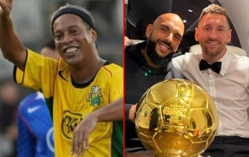 El terrible papelón que pasó el custodio de Lionel Messi jugando al fútbol con Ronaldinho en Miami