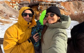 Mica Vázquez se fue de vacaciones a la nieve y mostró lo facheros que están su hijo y su novio