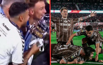 El desaforado festejo de Momo luego de que Platense saliera campeón